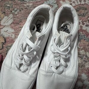 Vans All-White Lace-Up Sneakers